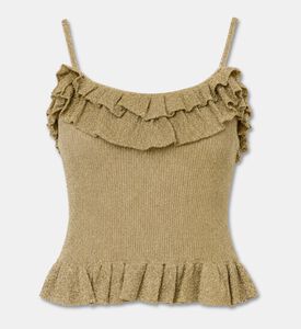 Ba&sh Ruffled Metallic Knit Top, Packshot View