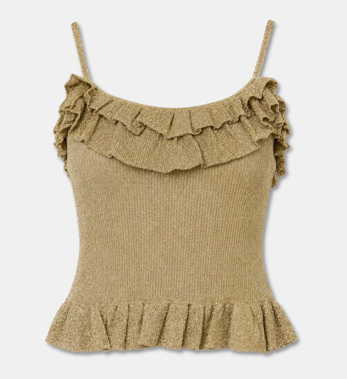 Ba&sh Ruffled Metallic Knit Top, Packshot View