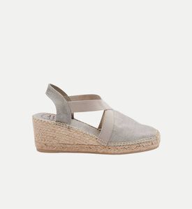Toni Pons Tabarca Metallic Silk Mid-wedge Espadrille, Silver, Eu-42, Packshot View