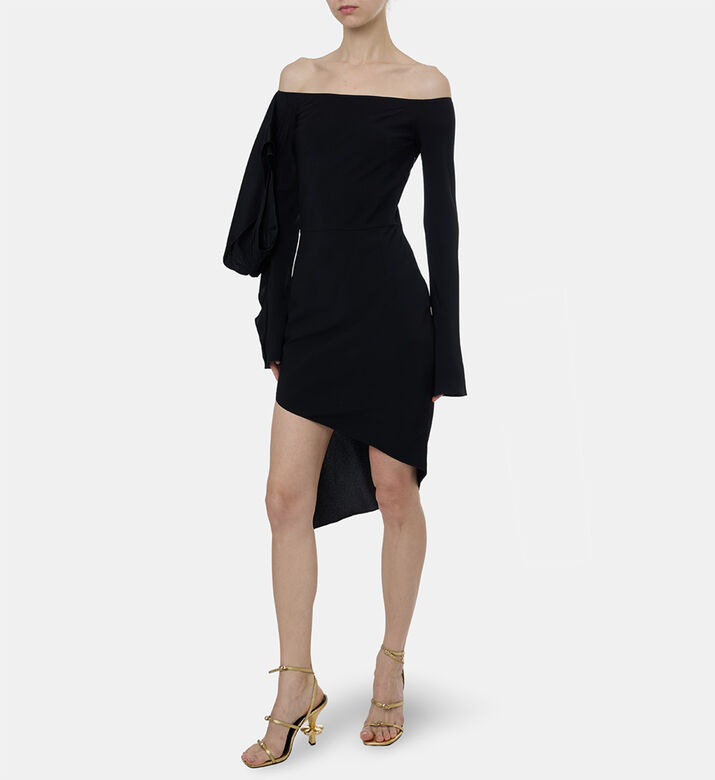 Nensi Dojaka Ruffled Asymmetric Mini Dress, Model View