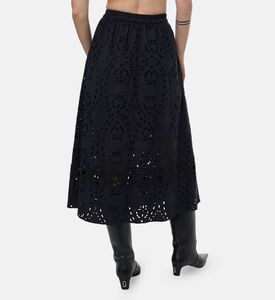 Ba and Sh Bela All-over Broderie Anglaise A-line Midi Skirt, Model View