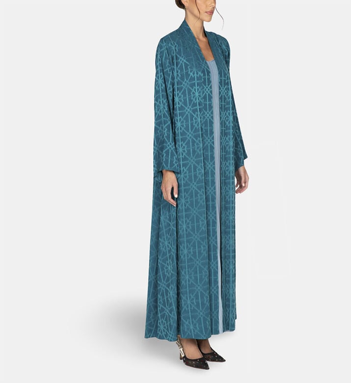 Moonlight Abaya, Teal, M, Model View