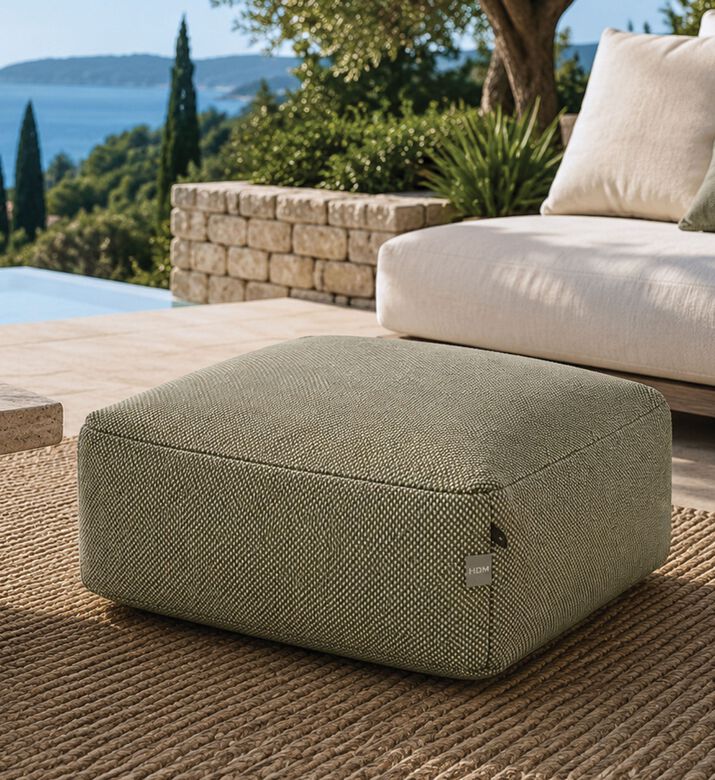 Home Deco and More Nirvana Multipurpose Outdoor Pouf, Green, Packshot View
