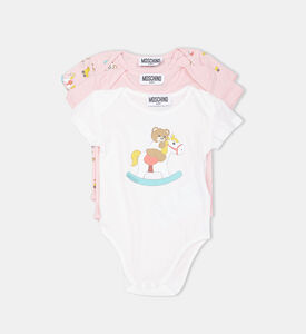 طقم لباس قطعة واحدة بطبعة لوغو دبدوب