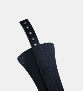 Logo Buckle Textured Belt