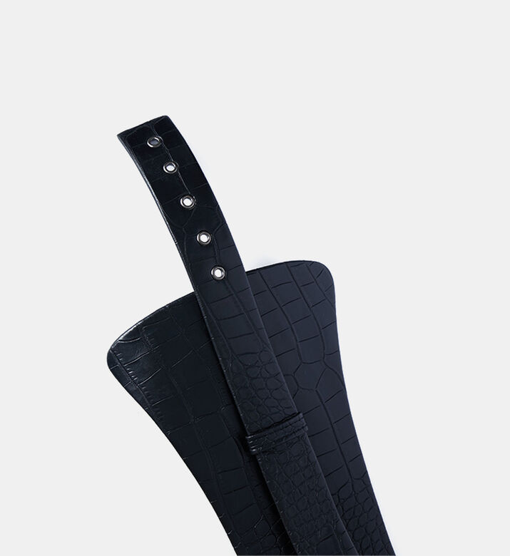 Logo Buckle Textured Belt