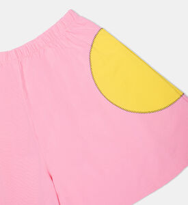 شورت بنقشة مقسمة بألوان للبنات الصغيرات