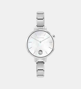 ساعة دائرية من فولاذ مقاوم للصدأ