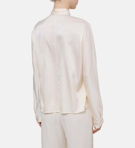 بلوزة كيمونو بطيات ساتان مطاطي