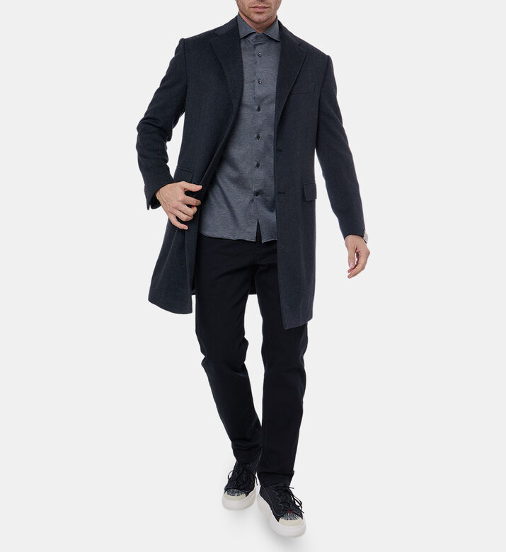 Corneliani Shirt, Grey, 44, Model View Corneliani Shirt, Grey, 44, Model View