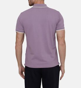 قميص بولو قطن بحواف متباينة