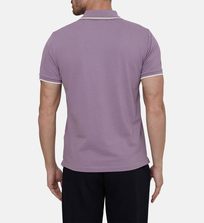 قميص بولو قطن بحواف متباينة