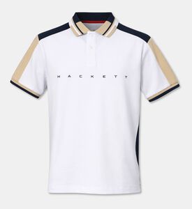 Hackett London Two-tone Logo-print Short-sleeve Polo, White, Xl, Packshot View