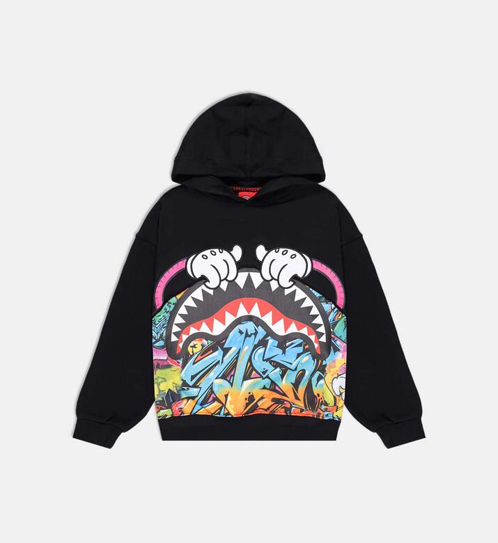 Sprayground, Curtain Shark Graffiti-print Hoodie Kids Galeries