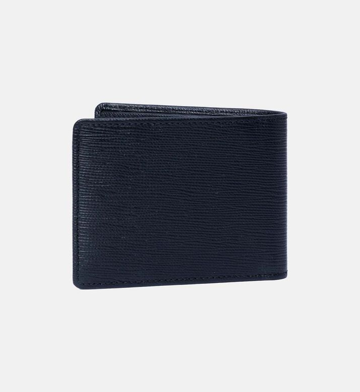 Silver Tone Branding Leather Wallet