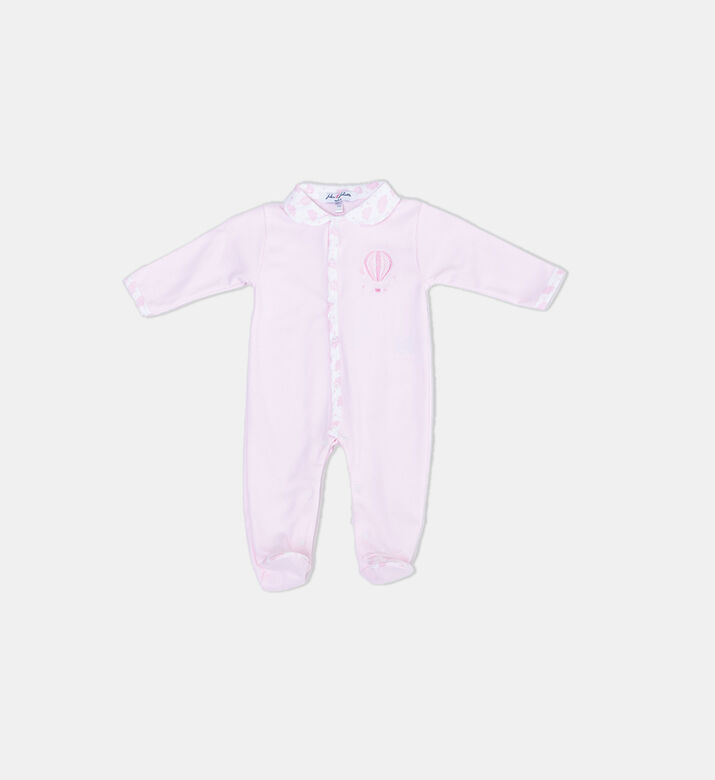 Embroidered-logo Collared Romper