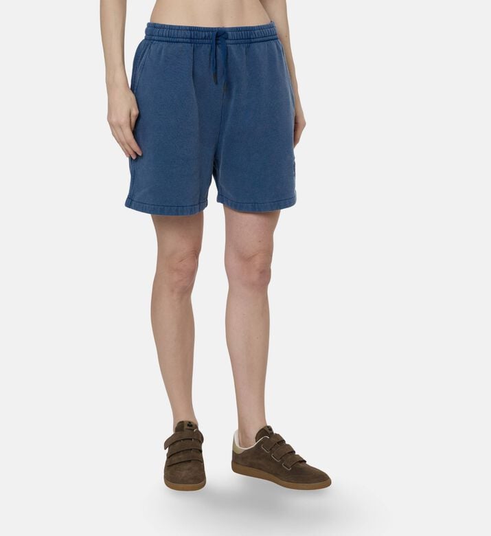 Isabel Marant Cotton Drawstring Shorts, Indigo, 38, Model View