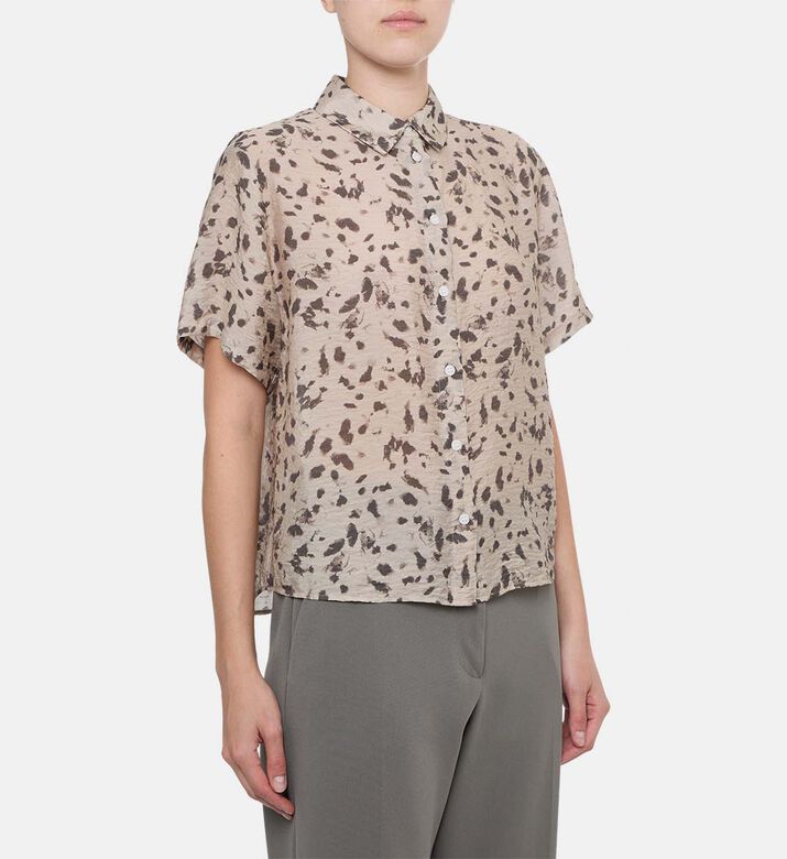 Samsoe All-over Print Button Closure Shirt, Model View Samsoe All-over Print Button Closure Shirt, Model View