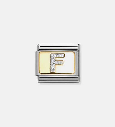 Composable Classic Link Silver Glitter Letter F Charm