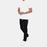 Contrasted Lines 5-pockets Denim Pants