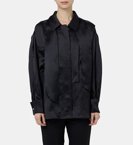 Satin Oversized Wrap Blouse