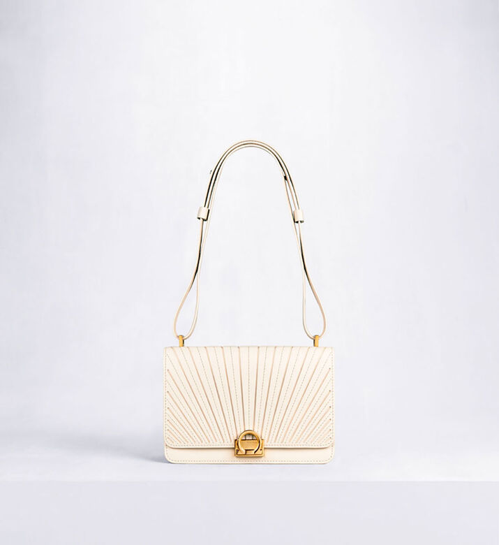 Camille Fournet Signature Calf Leather Pleated Shoulder Bag, Packshot View