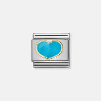 Composable Classic Link Gold Turquoise Heart Charm