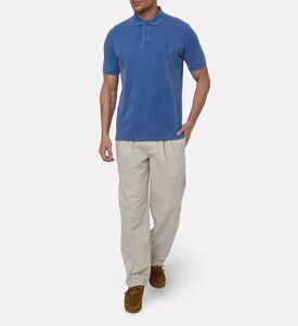 Marant Homme Embroidered Logo Straight-cut Polo Shirt, Indigo, L, Model View