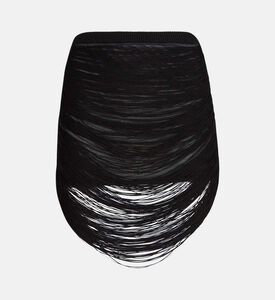 Ribbed-detail Midi Skirt