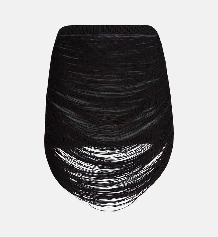 Ribbed-detail Midi Skirt