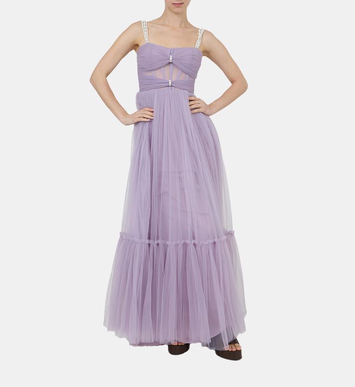 Corset Tulle With Pearl Straps