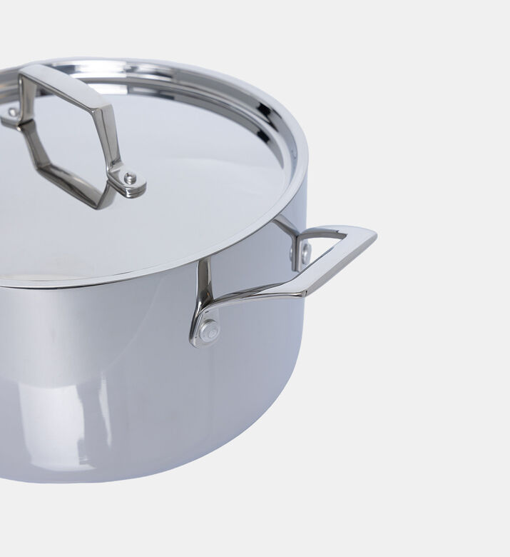 Sleek Stainless Steel Cooking Pot