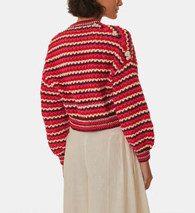 كارديغان كروشيه مخطط بألوان