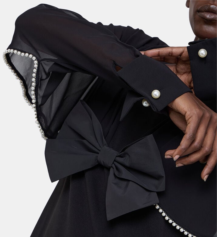 Pearls Cape Sleeve Dress Pearls Cape Sleeve Dress