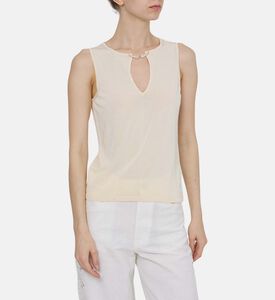 بلوزة ساياني بلا أكمام بزر إغلاق بشكل جناح