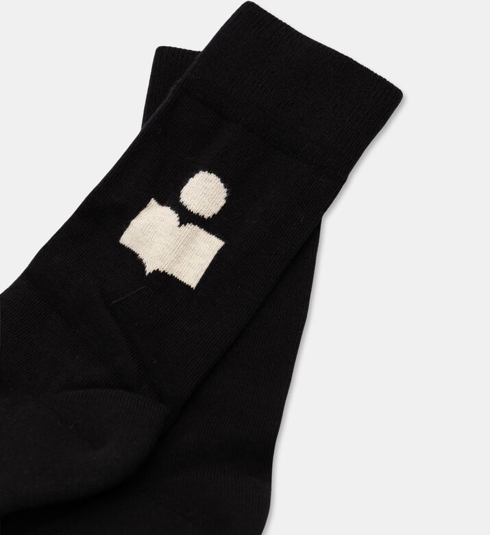 Marant Homme Siloki Logo Crew Socks, Black, Packshot View