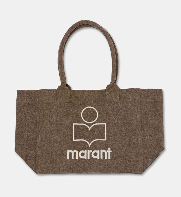 Isabel Marant Logo-embroidered Canvas Tote Bag, Dark-khaki, Packshot View