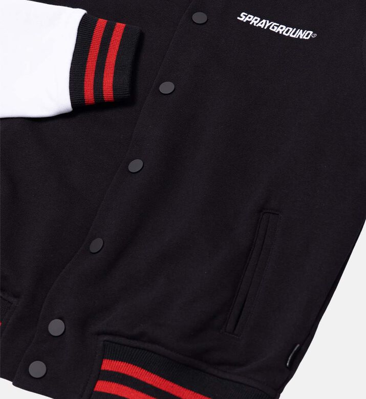 جاكيت بتصميم جامعي بشعار بحواف مزخرفة