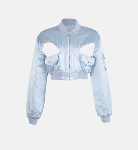 Cut-out Cropped Bomber Jacket