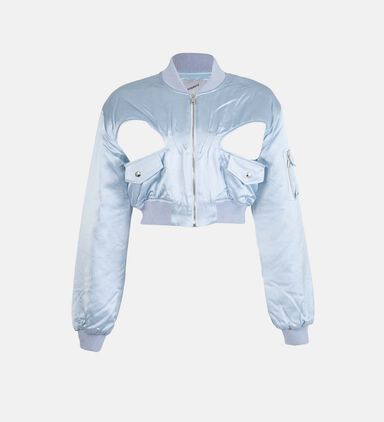 Cut-out Cropped Bomber Jacket
