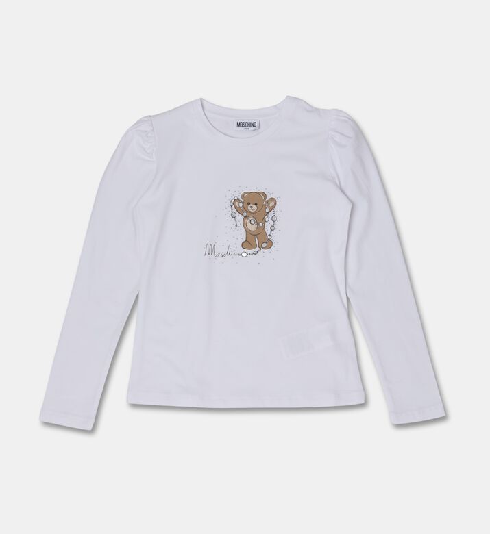 Moschino Kids Crystal-stud Teddy Long-sleeve T-shirt, Packshot View