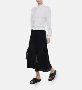 Button-front Closure A-line Midi Skirt