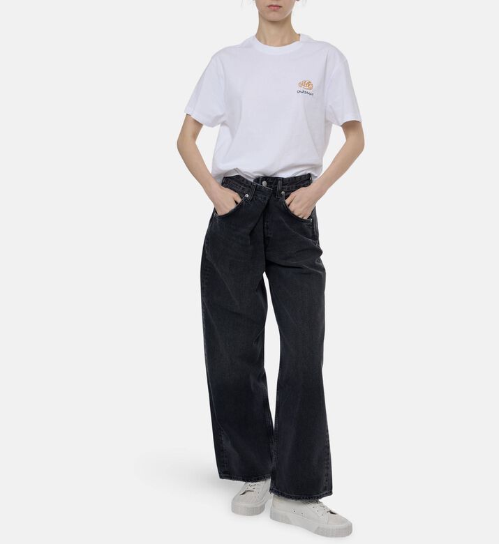 Agolde High Rise Wide-leg Denim Pants, Model View