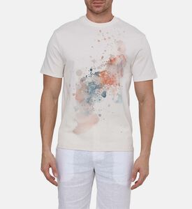 Cotton Paint-design Crewneck T-shirt