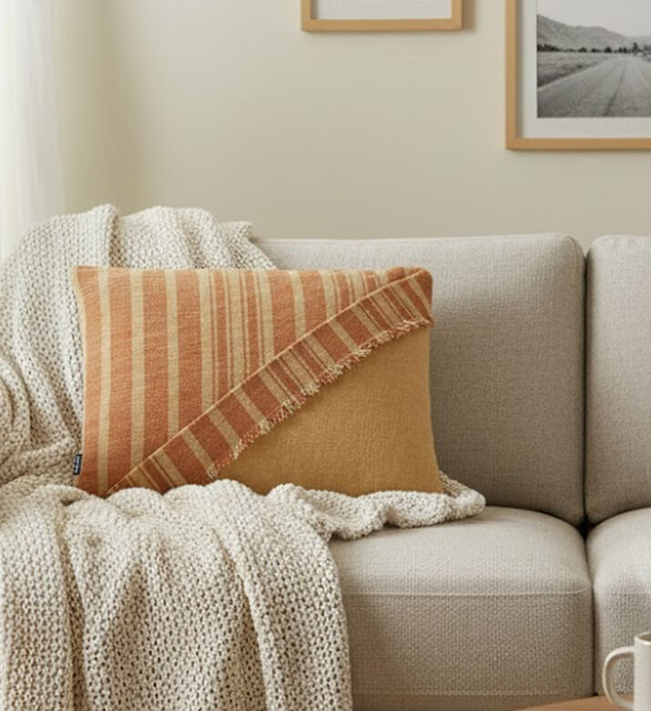 Home Deco and More April Knife Edge Cotton Cushion, Packshot View