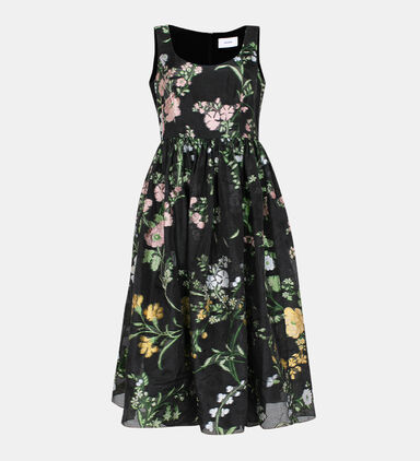 Sleeveless Embroidered Volume Hem Dress