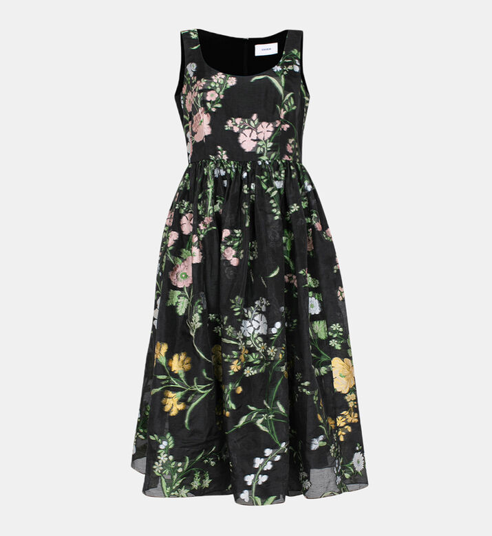 Sleeveless Embroidered Volume Hem Dress