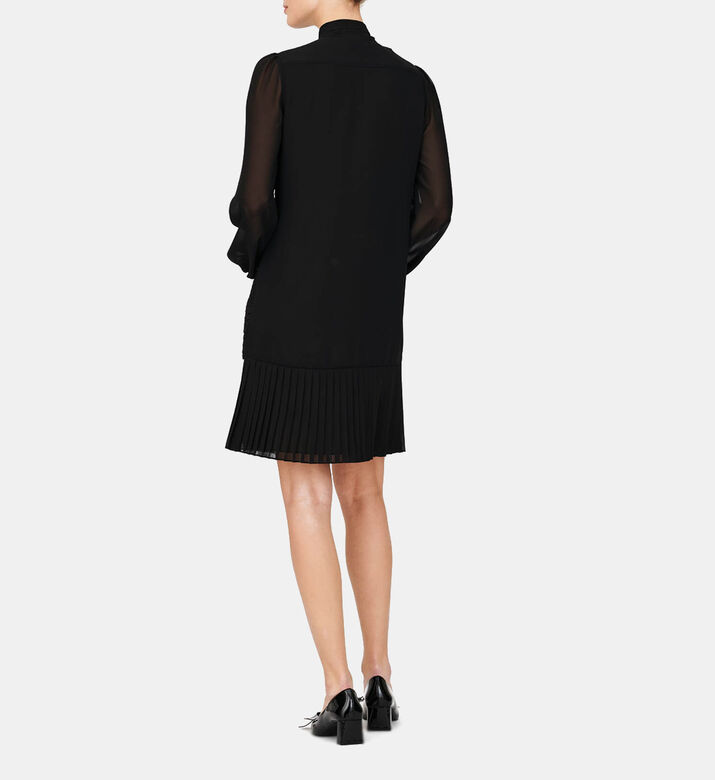 Pleated Mini Shirt Dress Pleated Mini Shirt Dress