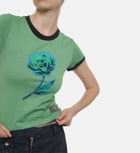 Ganni Floral-print Short-sleeve T-shirt, Model View