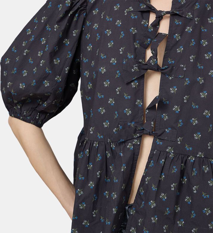 Printed Cotton Peplum Blouse Printed Cotton Peplum Blouse